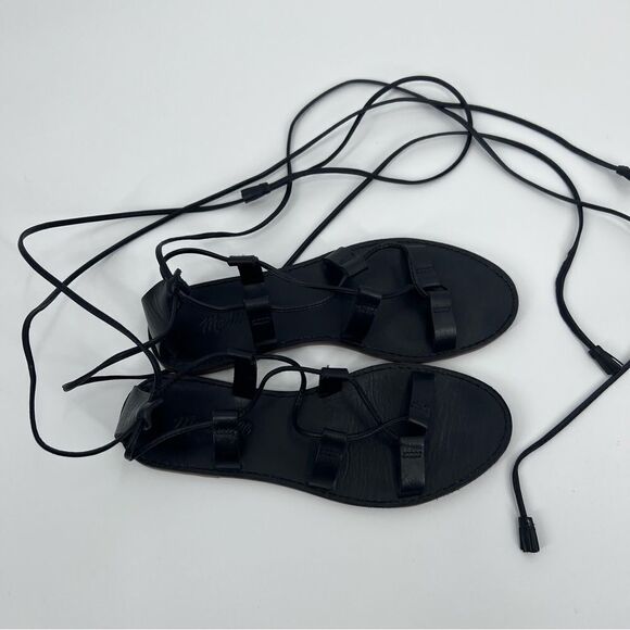 Madewell Sandals Black Leather Size 7.5 - Picture 7 of 11